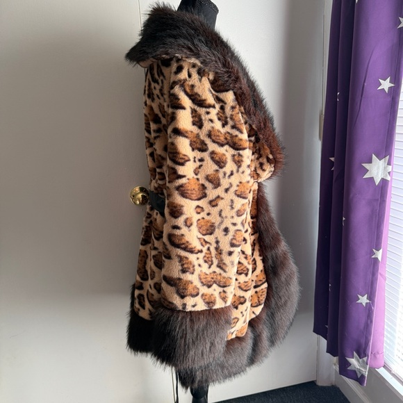 Cheetah Leopard Faux Faur Coat Belted SHEIN Curve Size 2XL Soft Animal Print - Picture 9 of 12